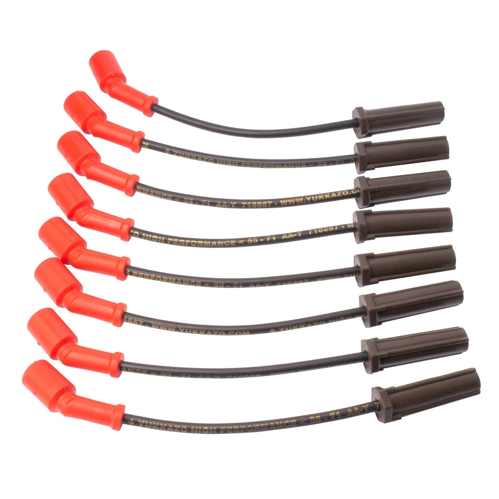 CABLES PARA BUJÍAS CHEVROLET GRAND BLAZER Z71 (01-04) / CHEYENNE (05-08) / SILVERADO (01-15) / TRAIL BLAZER S/E & EXT (04-08) / AVALANCHE 5.3-5.7 (05-08) / IMPALA (00-08) / TAHOE (07-08) 8 CIL MOT/ 5.3 VORTEC VERSIÓN LARGA