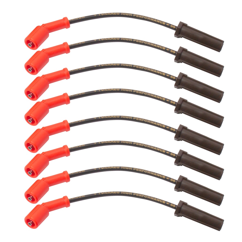 CABLES PARA BUJÍAS CHEVROLET GRAND BLAZER Z71 (01-04) / CHEYENNE (05-08) / SILVERADO (01-15) / TRAIL BLAZER S/E & EXT (04-08) / AVALANCHE 5.3-5.7 (05-08) / IMPALA (00-08) / TAHOE (07-08) 8 CIL MOT/ 5.3 VORTEC VERSIÓN LARGA